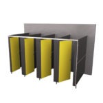 Set of four saffron yellow cubicles