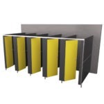 Set of five saffron yellow cubicles