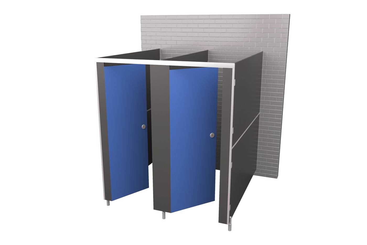 Set of two atoll blue cubicles
