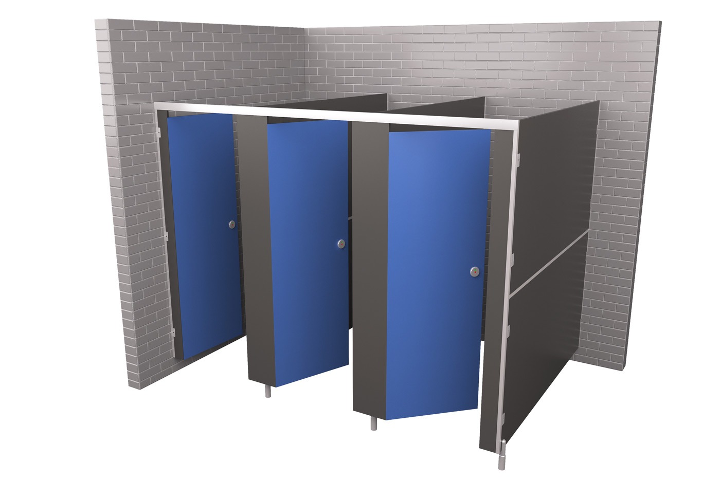 Triple Changing Room Cubicle Set - Toilet Cubicle Warehouse