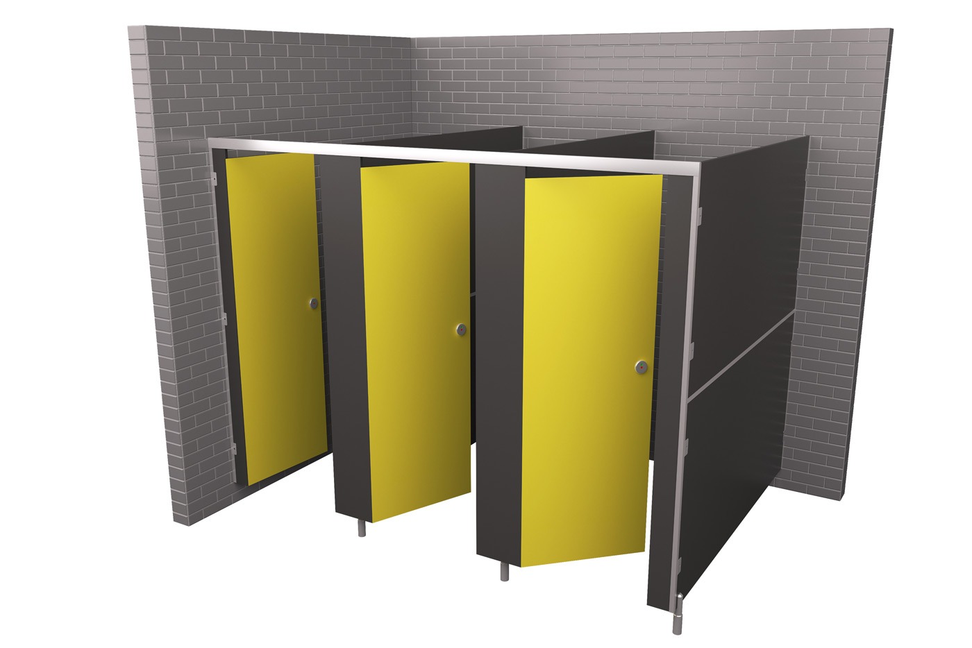 Triple Toilet Cubicle Set - Toilet Cubicle Warehouse