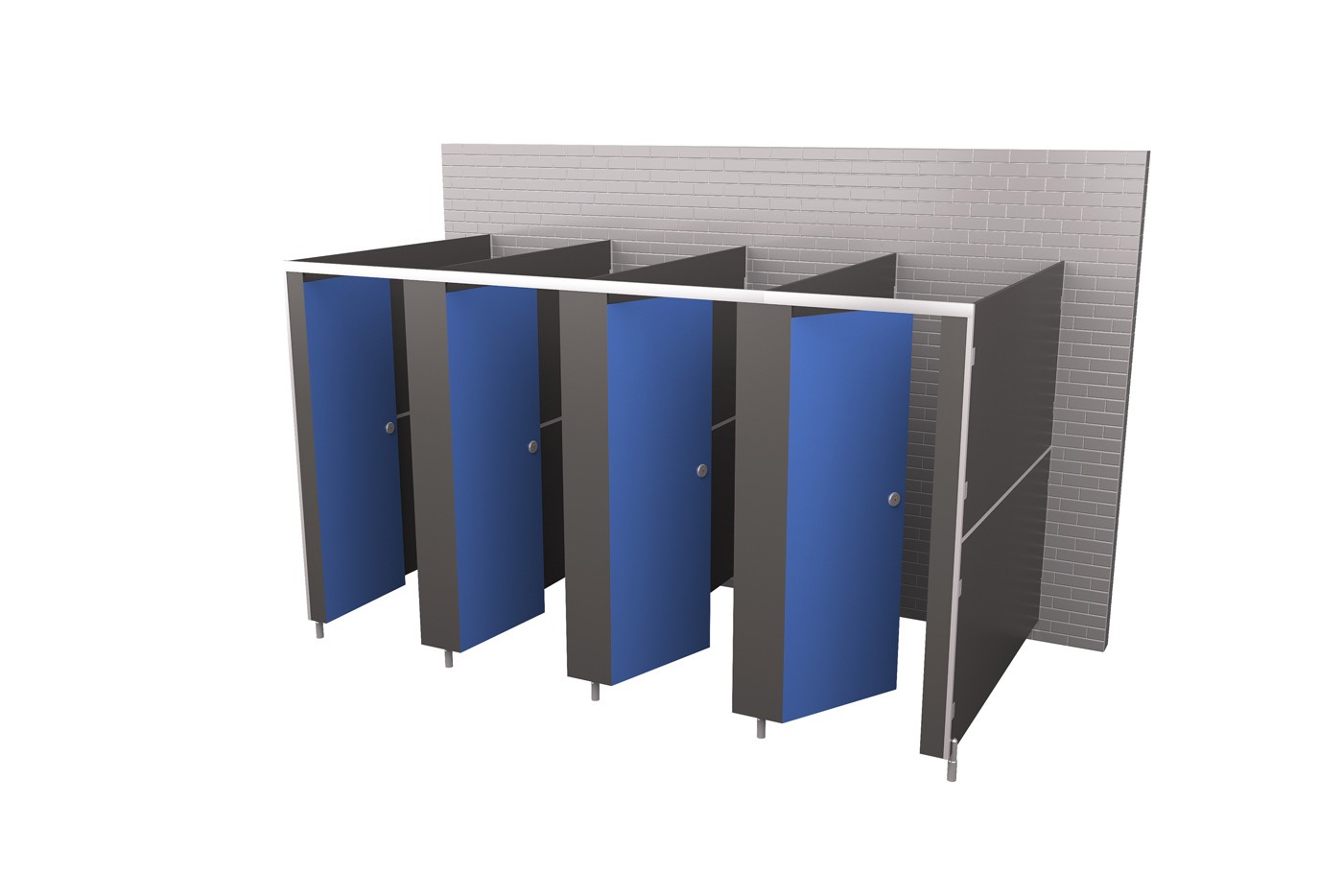 Set of four atoll blue cubicles