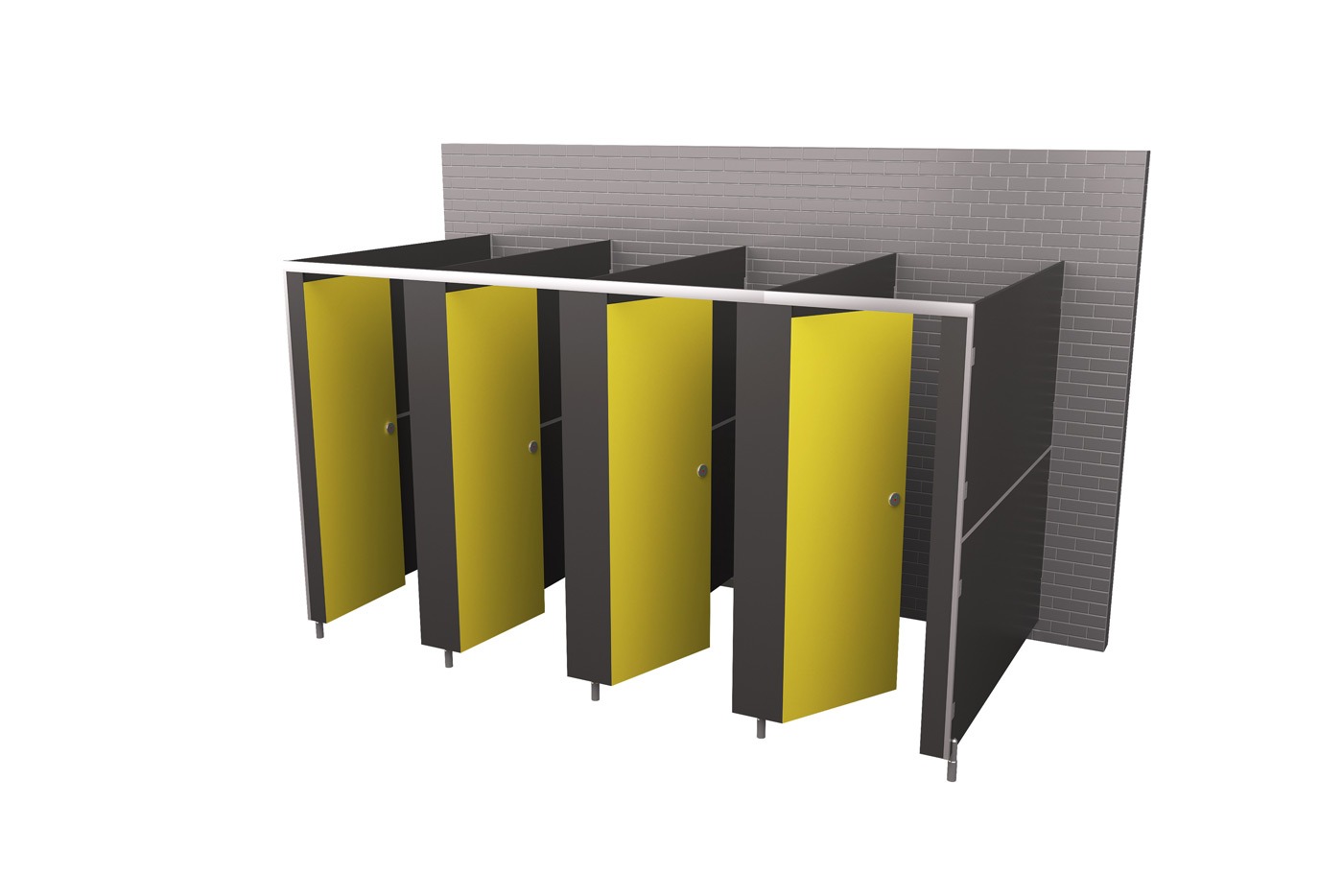 Set of four saffron yellow cubicles