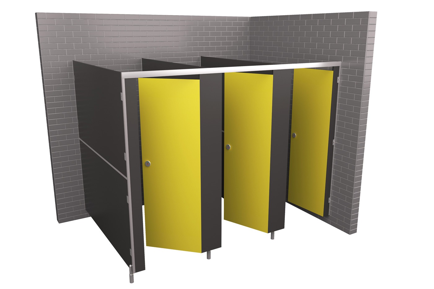 Triple Toilet Cubicle Set - Toilet Cubicle Warehouse