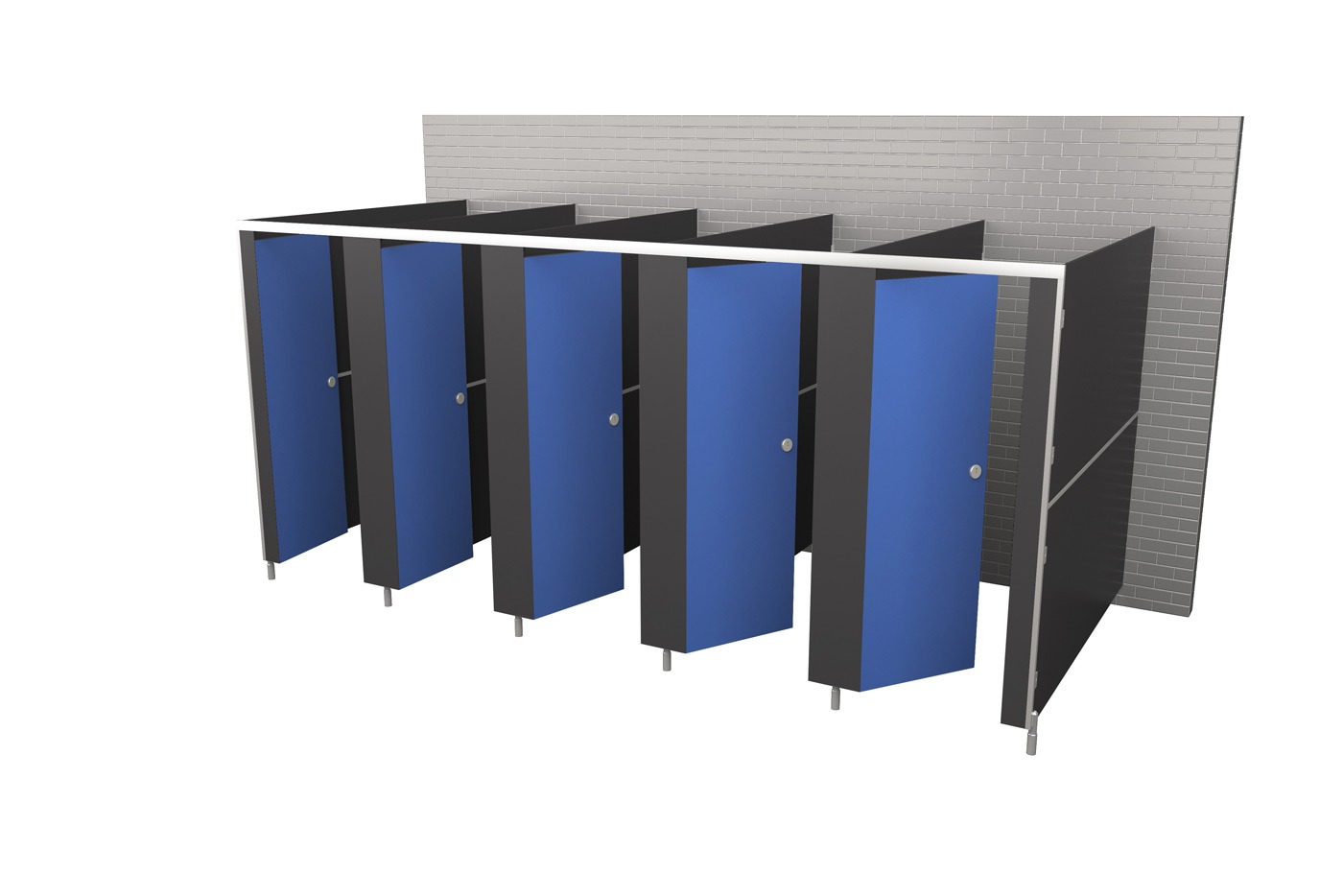Set of five atoll blue cubicles