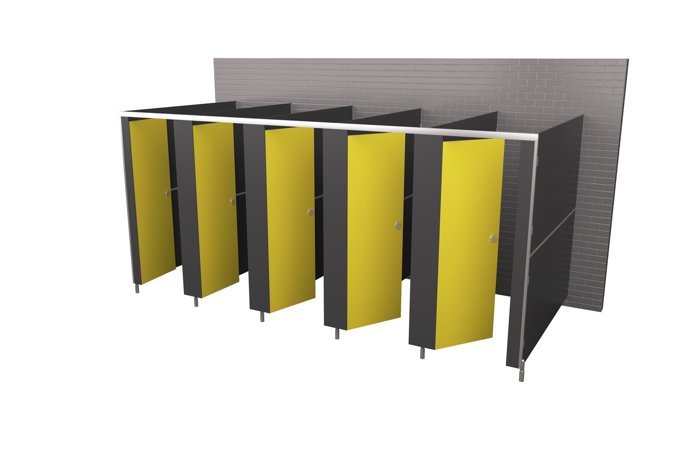 Set of five saffron yellow cubicles