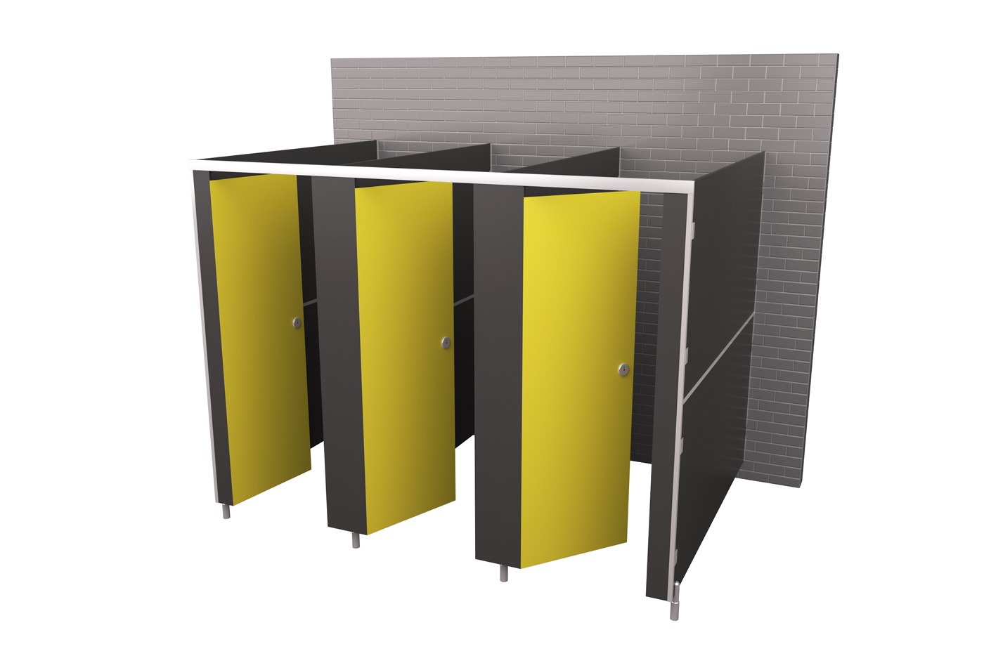 Set of three saffron yellow cubicles