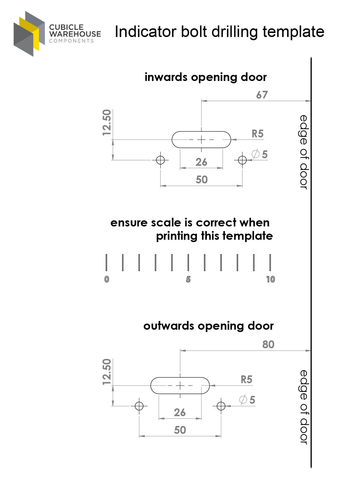 Indicator Bolt Drilling Template